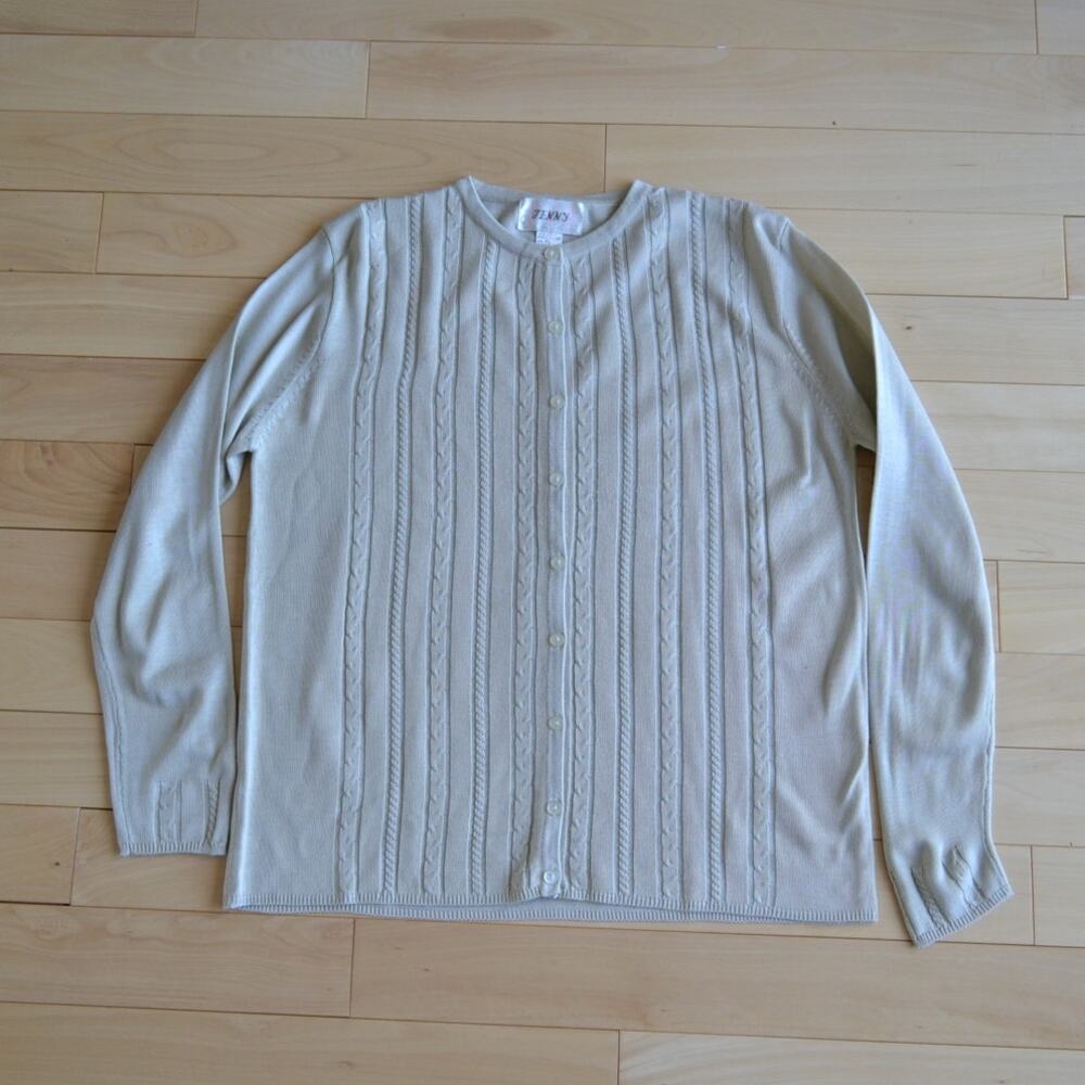 Vintage Jenny Cardigan Sweater Size XL Tan Color